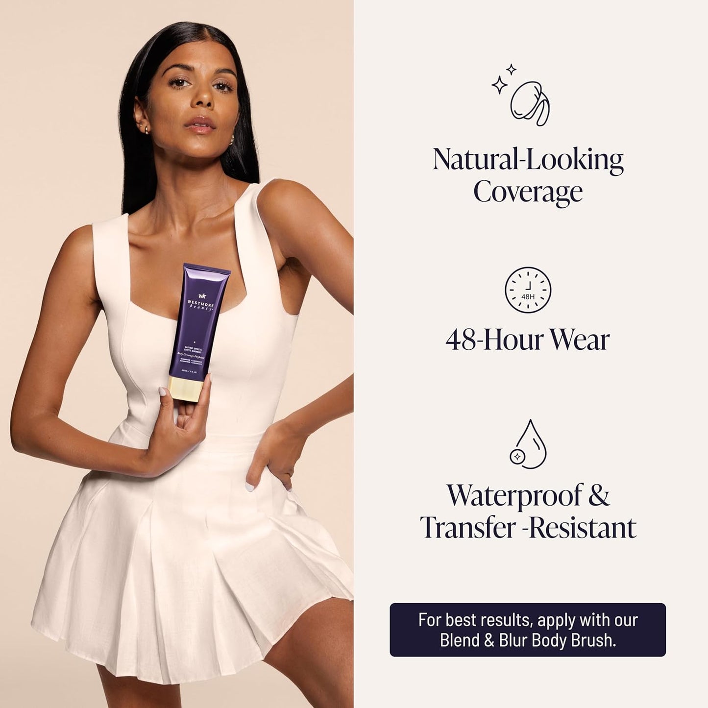 Westmore Beauty Body Coverage Perfector – Waterproof Leg & Body Makeup/Bronzer For Women - Best Tattoo Cover Up Makeup & Tattoo Concealer - 3.5 Oz Natural Radiance