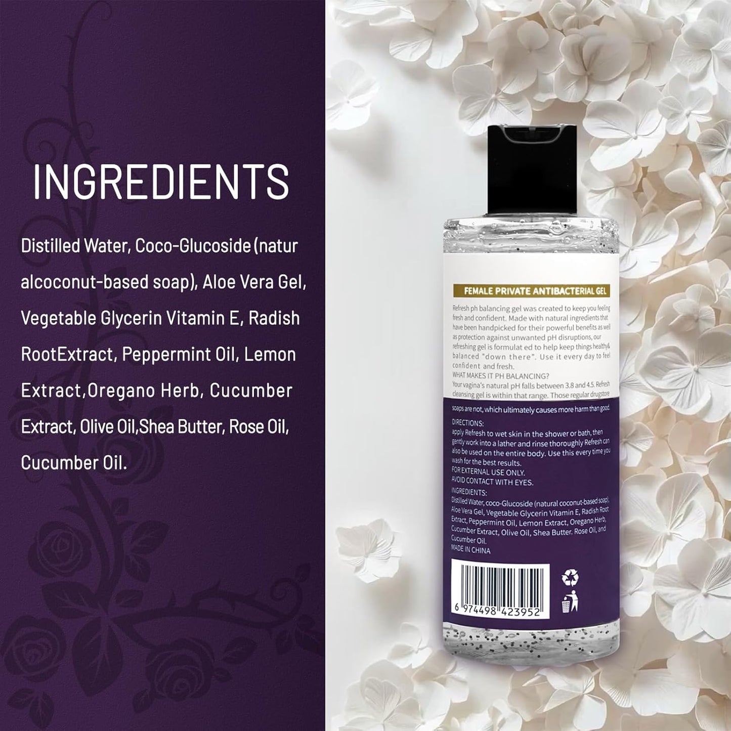 Feminine Wash for Women - pH Balancing Natural Yoni Gel, Gentle & Plant-Based Intimate Care (1)