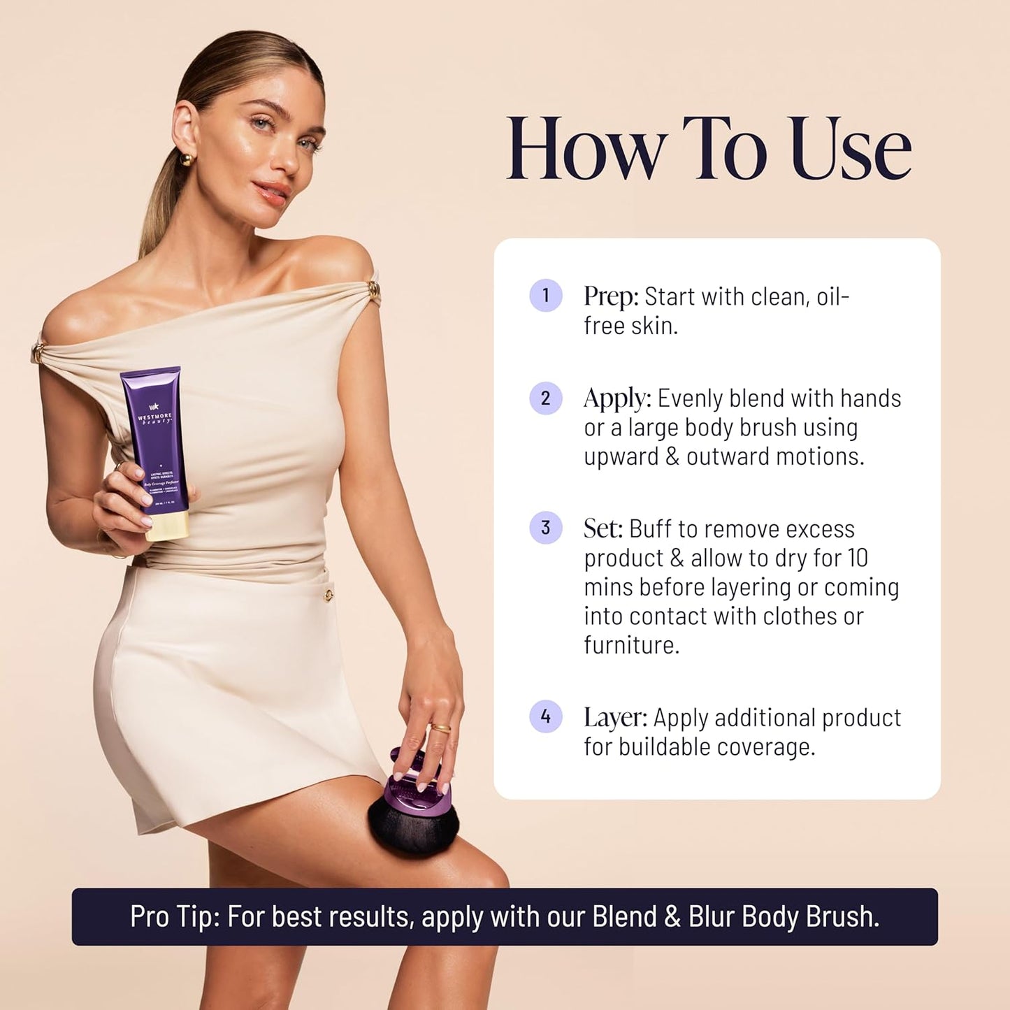 Westmore Beauty Body Coverage Perfector – Waterproof Leg & Body Makeup/Bronzer For Women - Best Tattoo Cover Up Makeup & Tattoo Concealer - 3.5 Oz Natural Radiance