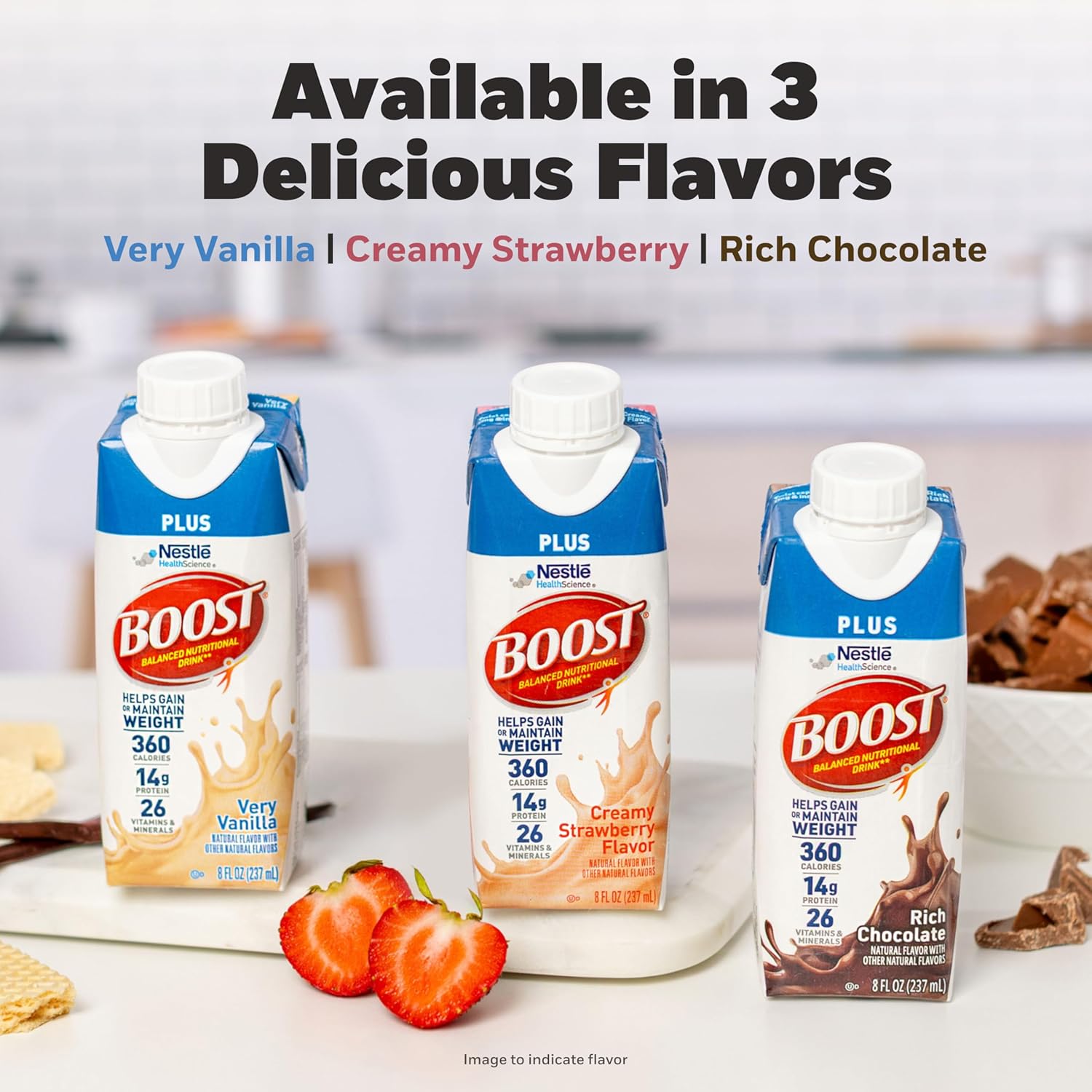 BOOST Plus Nutritional Drink, Very Vanilla, 8 fl oz (Pack of 24) | Balanced, 8 FL OZ